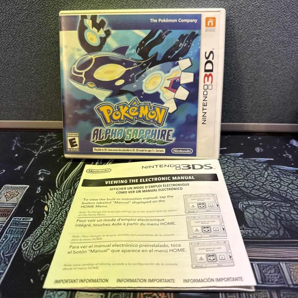 Pokemon Alpha Sapphire (Nintendo 3DS) Case & Insert Only - No Game